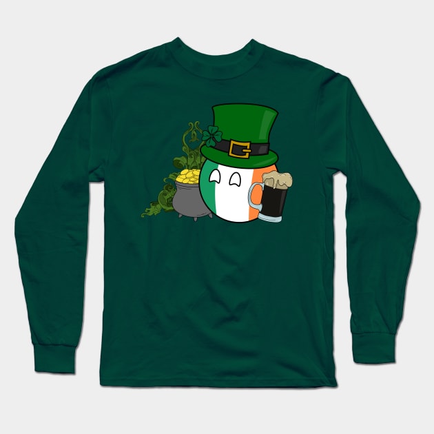 Polandball - Ireland on St. Patrick's Day Long Sleeve T-Shirt by DigitalCleo